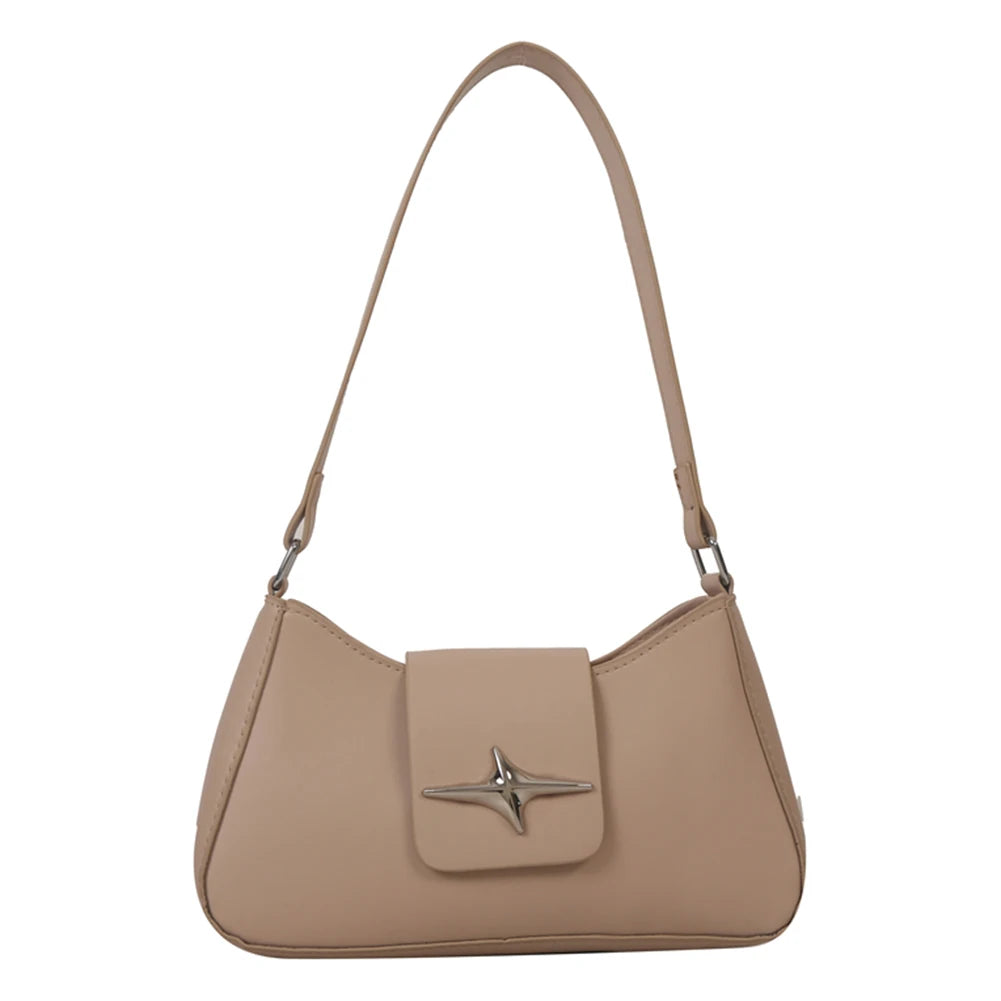 Y2K PU Leather Women Shoulder Bag Luxury Designer Handbag 2023 Fashion Female Underarm Bag Black Retro Ladies Armpit Purses