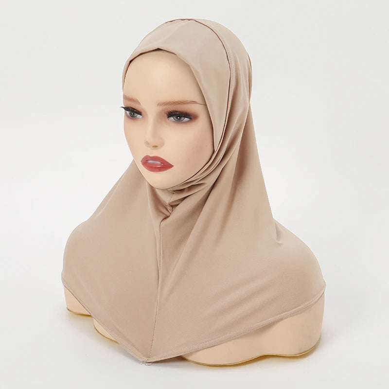 Wholesale Ramadan Islamic Muslim Underscarf Beading Floral Women Veil Hijab Neck Cover Head Scarves Muslim Women Scarf Turbans