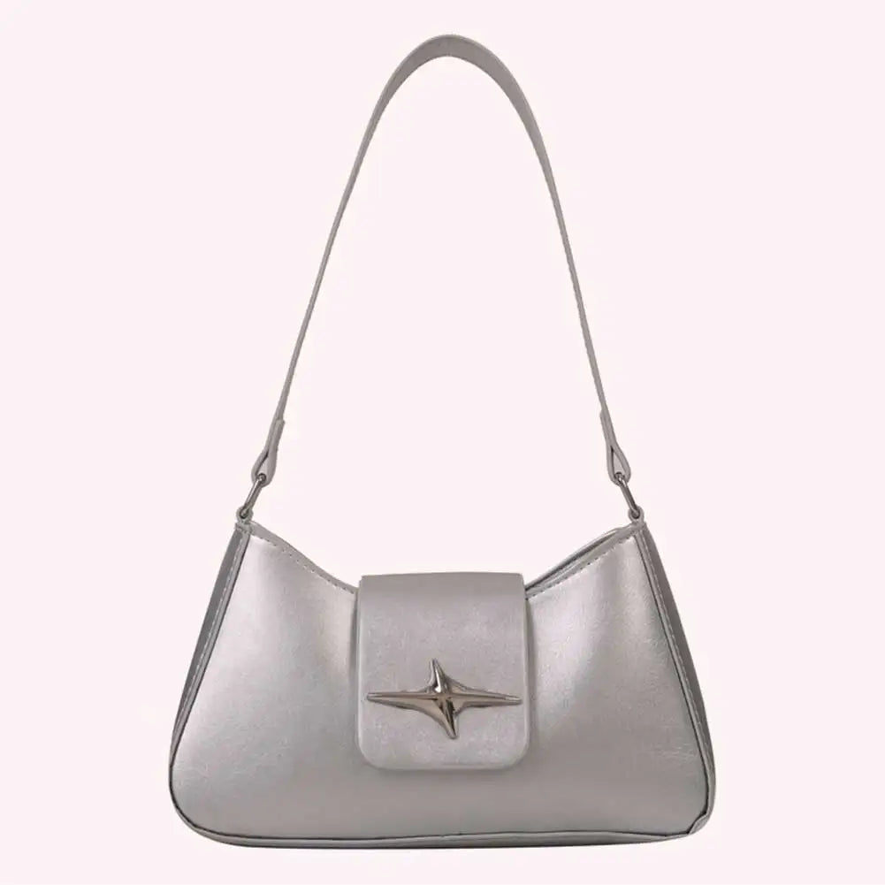 Y2K PU Leather Women Shoulder Bag Luxury Designer Handbag 2023 Fashion Female Underarm Bag Black Retro Ladies Armpit Purses