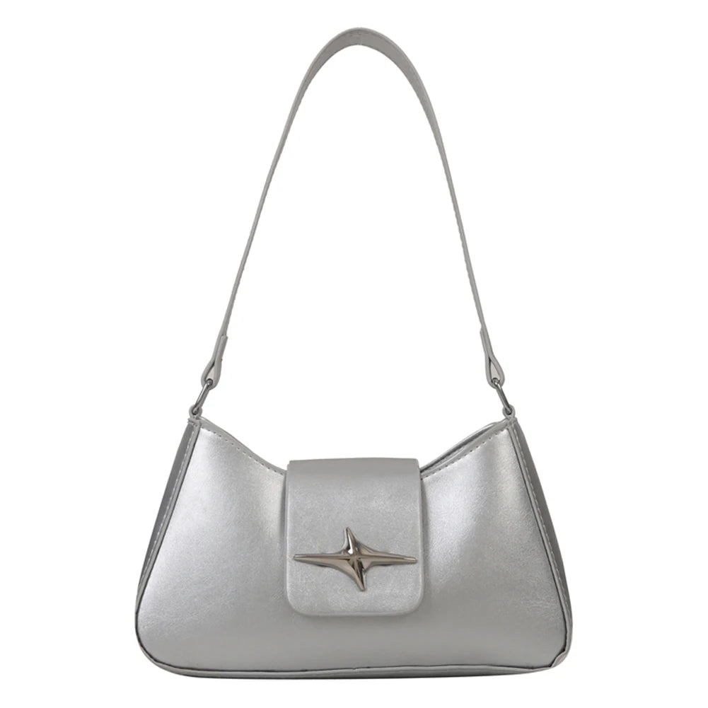 Y2K PU Leather Women Shoulder Bag Luxury Designer Handbag 2023 Fashion Female Underarm Bag Black Retro Ladies Armpit Purses