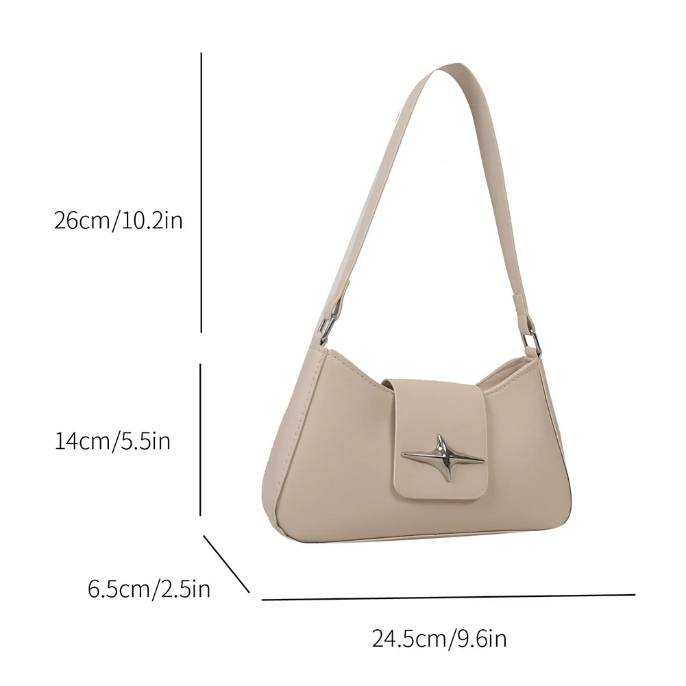 Y2K PU Leather Women Shoulder Bag Luxury Designer Handbag 2023 Fashion Female Underarm Bag Black Retro Ladies Armpit Purses