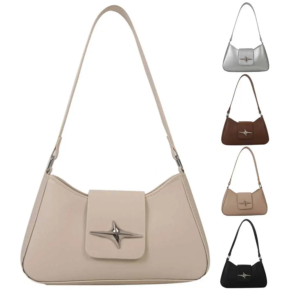 Y2K PU Leather Women Shoulder Bag Luxury Designer Handbag 2023 Fashion Female Underarm Bag Black Retro Ladies Armpit Purses