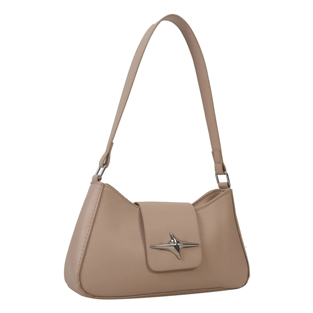 Y2K PU Leather Women Shoulder Bag Luxury Designer Handbag 2023 Fashion Female Underarm Bag Black Retro Ladies Armpit Purses