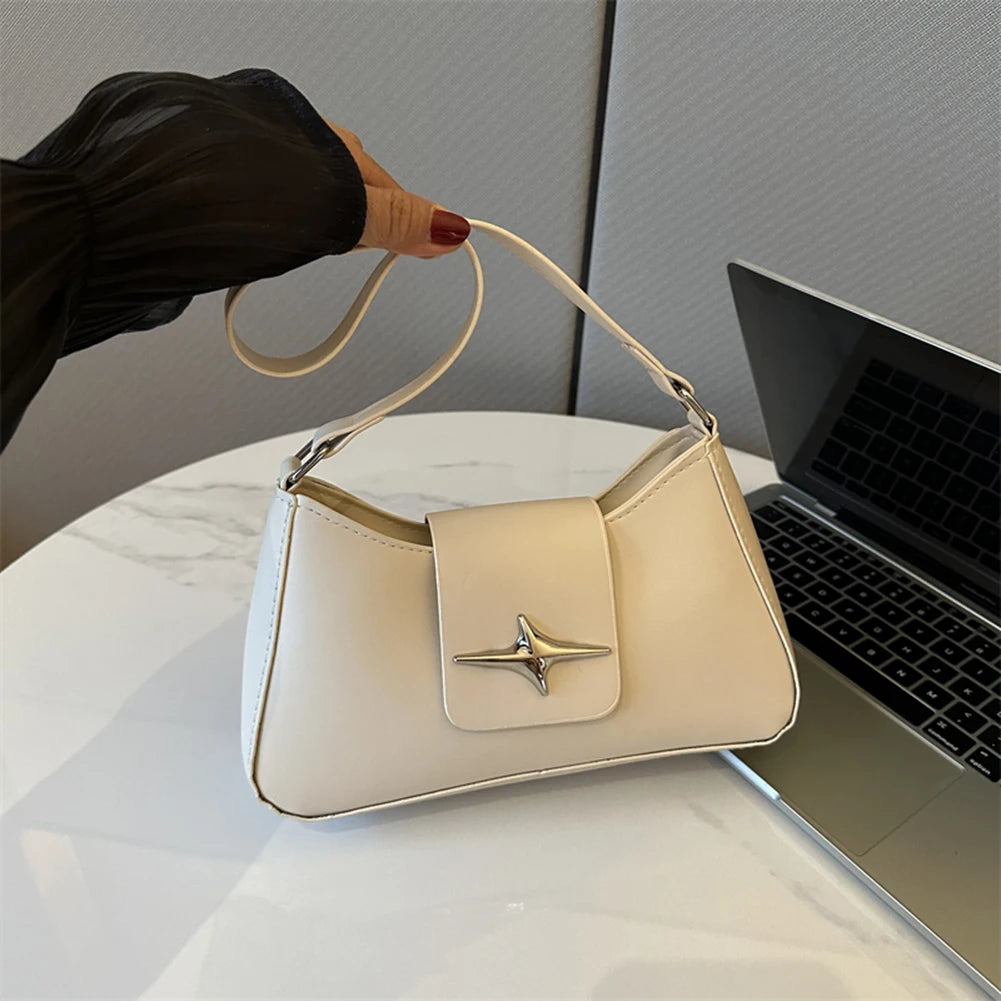 Y2K PU Leather Women Shoulder Bag Luxury Designer Handbag 2023 Fashion Female Underarm Bag Black Retro Ladies Armpit Purses