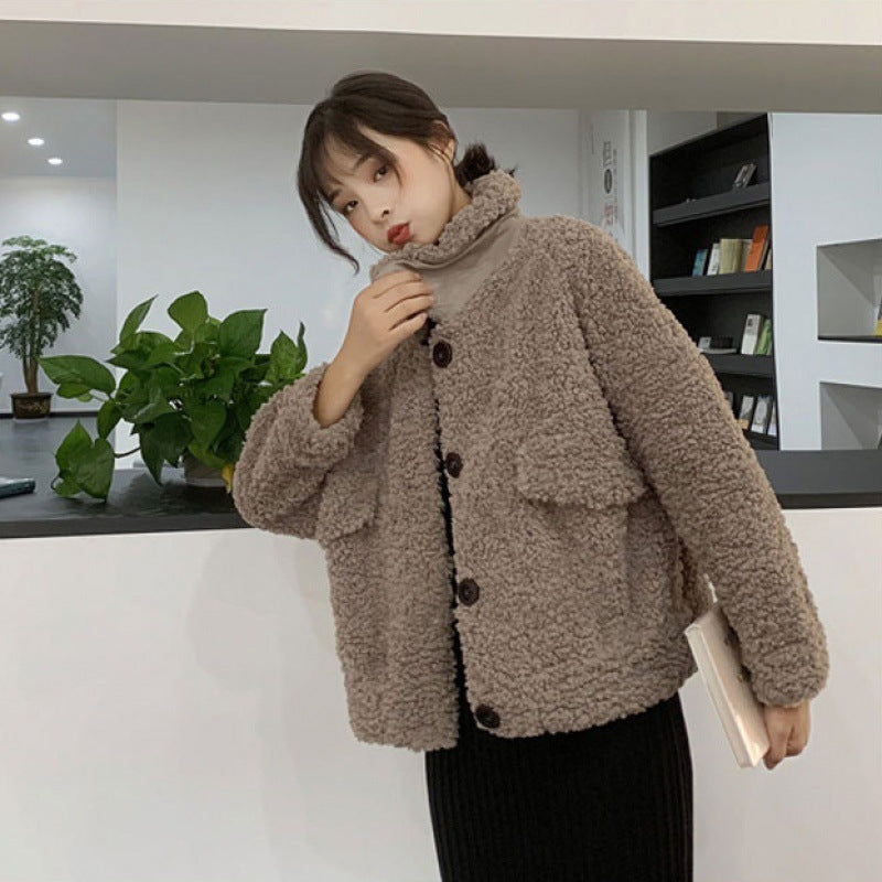 Women's Short Winter Loose Plush coat