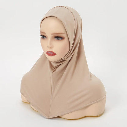 Wholesale Ramadan Islamic Muslim Underscarf Beading Floral Women Veil Hijab Neck Cover Head Scarves Muslim Women Scarf Turbans