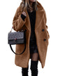 Wool Blend Overcoat Coat Women Faux Fleece Shaggy Solid Casual Streetwear 2024 Autumn Winter Fashion Single-breasted Plush Coat