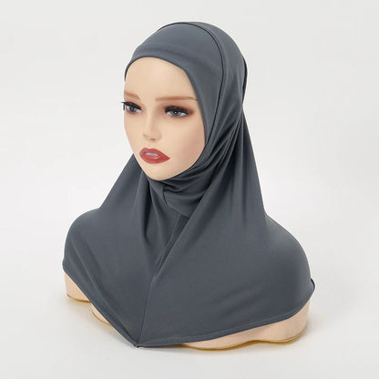 Wholesale Ramadan Islamic Muslim Underscarf Beading Floral Women Veil Hijab Neck Cover Head Scarves Muslim Women Scarf Turbans