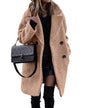 Wool Blend Overcoat Coat Women Faux Fleece Shaggy Solid Casual Streetwear 2024 Autumn Winter Fashion Single-breasted Plush Coat