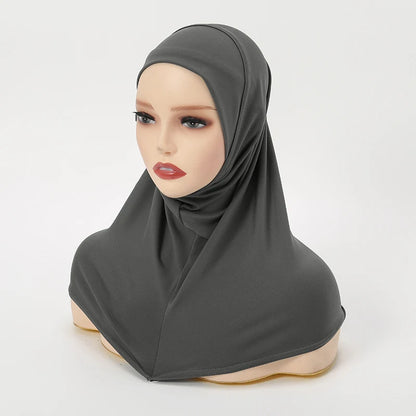 Wholesale Ramadan Islamic Muslim Underscarf Beading Floral Women Veil Hijab Neck Cover Head Scarves Muslim Women Scarf Turbans