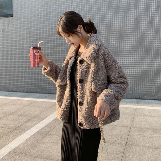 Women's Short Winter Loose Plush coat