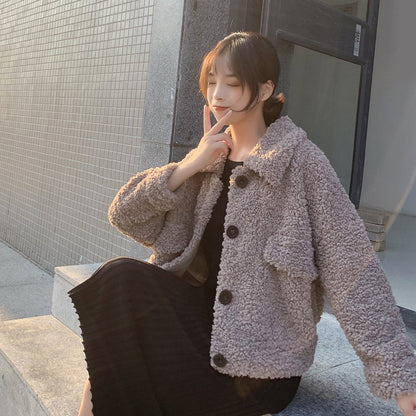 Women's Short Winter Loose Plush coat