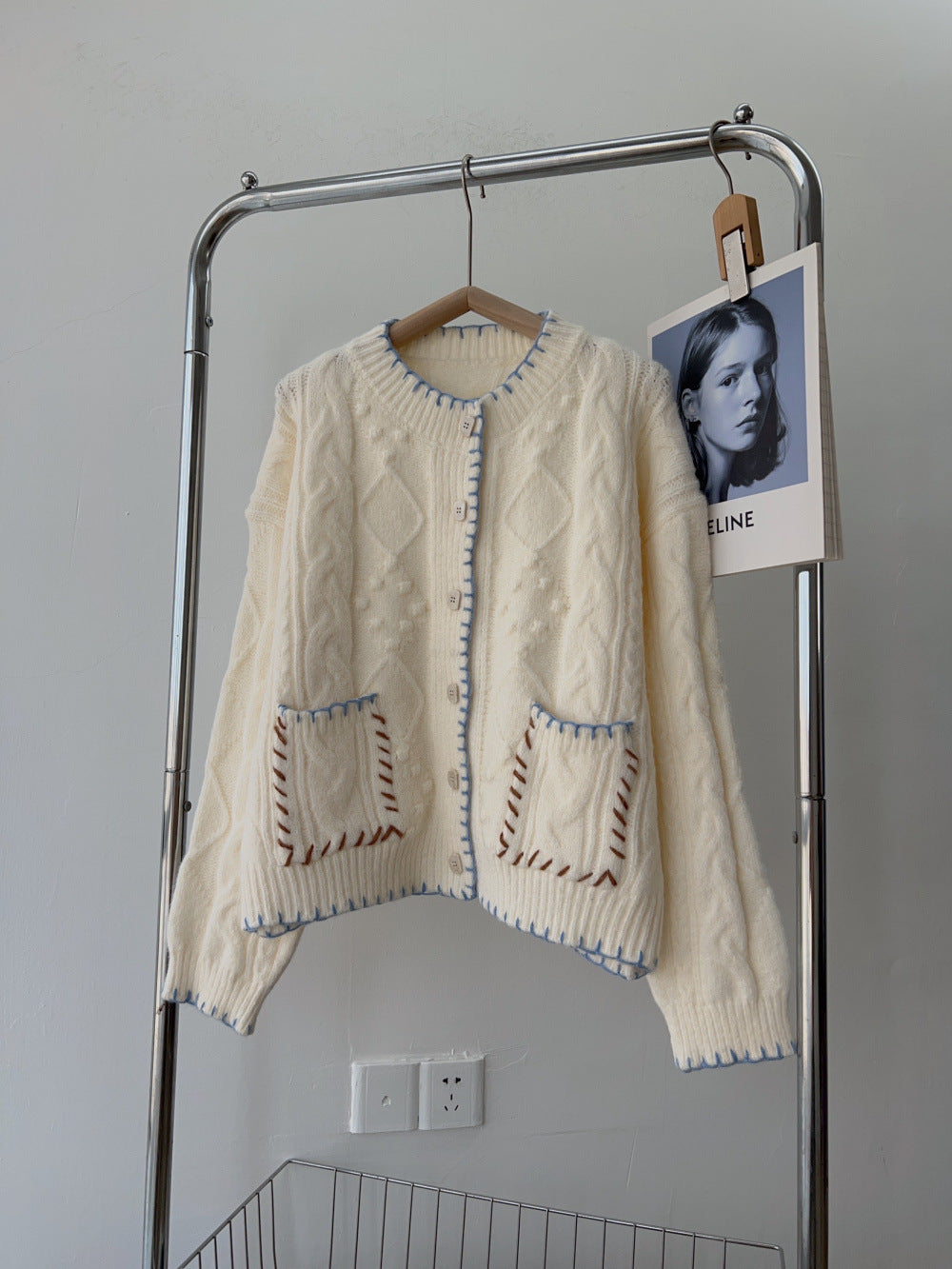 Embroidery Knitted Cardigan For Women
